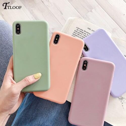 High quality Candy Color Silicone phone case For iPhone XS 11 Pro Max XR XS Max X 7 8 6 6S Plus cases Plain soft TPU Back cover