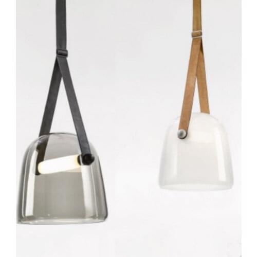 Modern Glass Pendant Lights LED Belt Hanging Lamp Living Room Bedroom Kitchen Chandelier Suspension Luminaire Decor WJ10