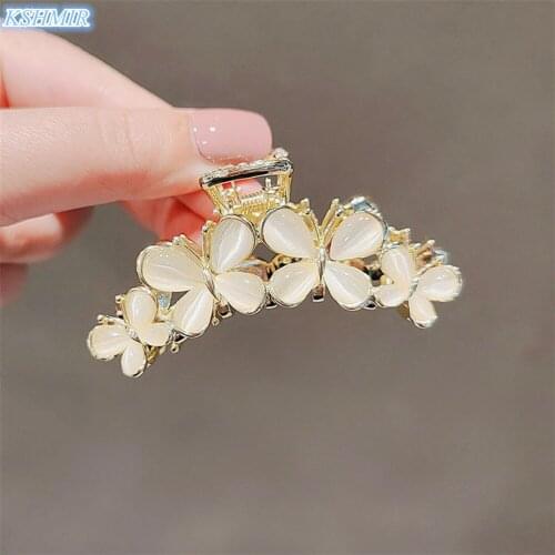 INS style net personality tide set diamond opal hairpin flower butterfly grab clip simple fashion design hair accessories women