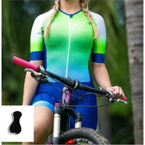 Team triathlon womens short-sleeved sports suit mountain bik Cycling Suit Cycling Suit Jumpsuit Sportswear Professional Outdoor