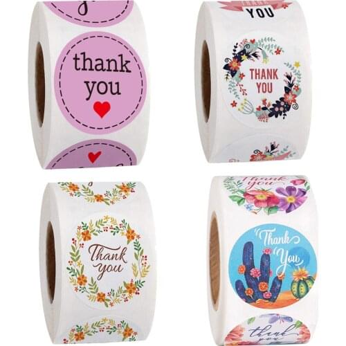 500pcs/roll 1 inch Gift Sealing Stickers Thank You Stickers for seal labels gift Packaging Stickers Birthday Party