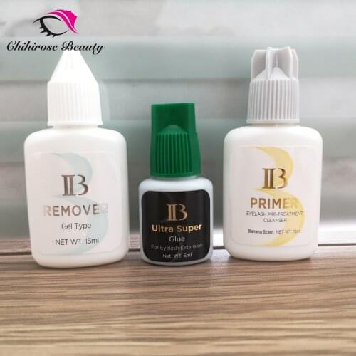 1 set ibeauty Eyelash Extensions glue Kit Primer + long lasting Ultra Supper + Glue Adhesive Remover original korea