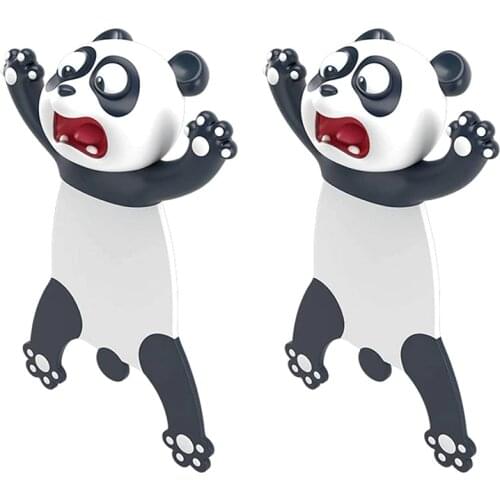 2 PCS 3D Cartoon Animal Bookmark Novelty Cute Funny Wacky Bookmark Book Friend Bookmark for Kids Students Stationery Black + Whi