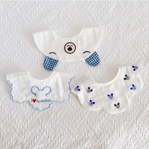 Breathable 3 Pcs Lovely Baby Infant Girls Boys Pure 100% Cotton Bandana Towel Saliva Feeding Bibs
