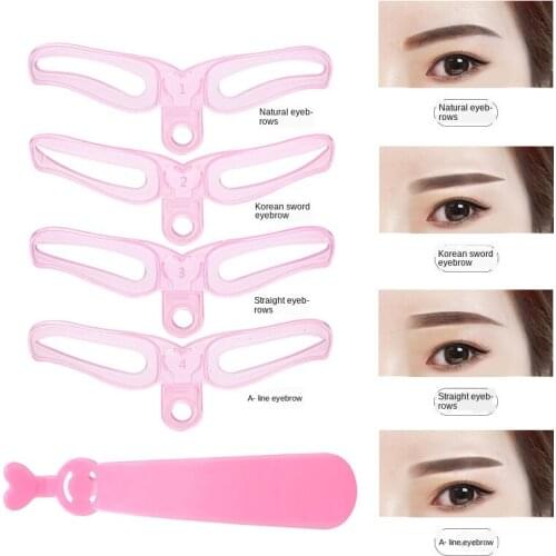 High quality 8 in 1 Reusable Eyebrow model template Eyebrow shaper Defining Stencils makeup tools free shipping