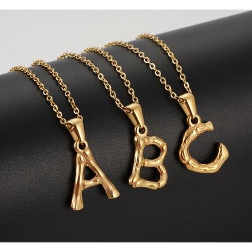 A-Z letter necklace Mini women childrens initials stainless steel necklace personalized jewelry 26 letter pendant DIY