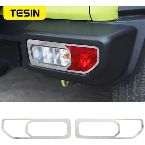 TESIN Car Rear Tail Light Lamp Decoration Cover Stickers For Suzuki Jimny 2019 2020 2021 Exterior Parts Chrome Car Accessories