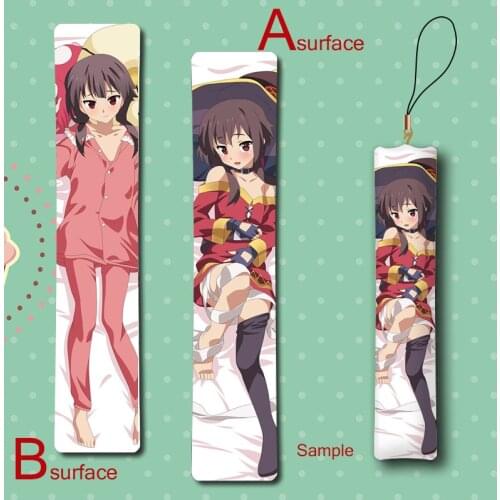 KonoSuba Gods Blessing on This Wonderful World! Megumin Cute Anime Mini Dakimakura Keychain Pillow Hanging Ornament Phone Strap
