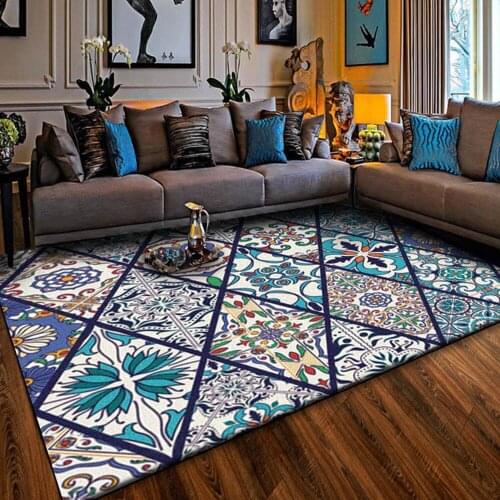 European style Colour Carpets for Living Room Bedroom Area Rug Luxury Nordic Geometric 3D Printing Carpet Modern Home Large Mats