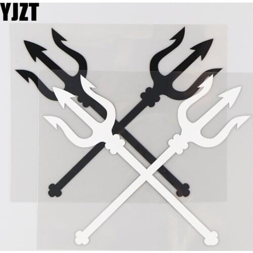 YJZT 17.1CM*14CM Trident Weapon Pattern Creative Car Sticker Decorative Vinyl Decal 1A-0510