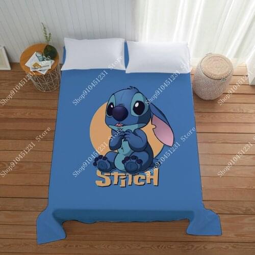Disney Home textiles Cartoon Lilo and Stitch Flat Bed Sheet Cover Mattress Cover Bedsheet Boys Girls Kids Children bedding