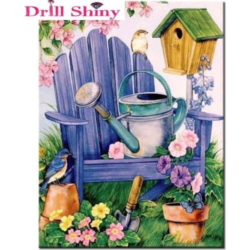 DIY diamond embroidery birds in garden 5D Diamond painting Cross Stitch full square 3D Rhinestone mosaic decoration