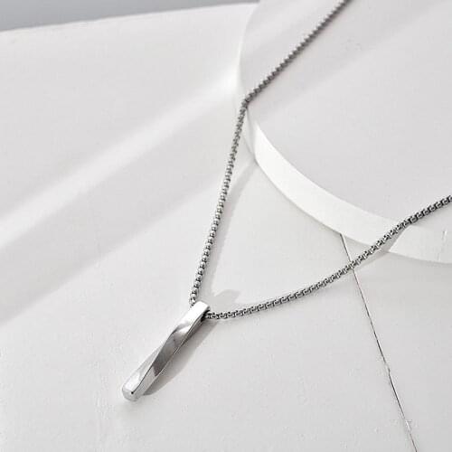 Fashion retro titanium steel spiral long necklace male hip-hop female simple sweater chain hot sale