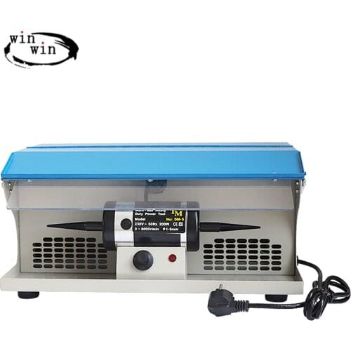 DM-5 Dust-Absorbing Polishing Machine 110V/220V with Dust Collector Desktop Double-Headed Cloth Wheel with Lamp Speed Control