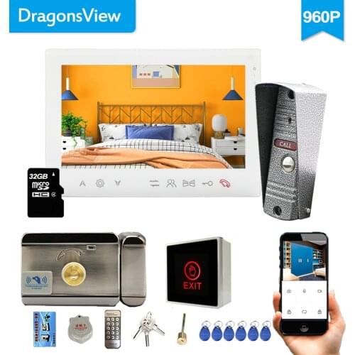Dragonsview 7" Wifi Wireless Smart Home Intercom Door Phone With Doorbell Camera 960P Remote Unlock Lock 3A Powe Source Tuya APP