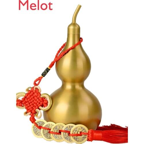 Pure Copper Gourd Feng Shui Pure Copper Open Cover Hollow House Blessing and Fortune Drawing Pendant Large and Small Home