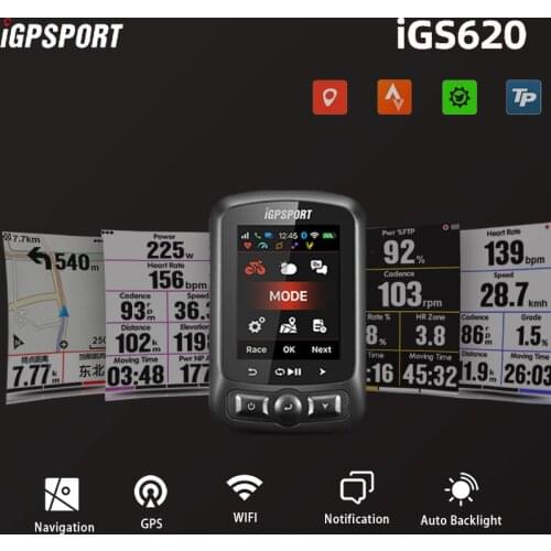 IGPSPORT IGS620 GPS Cycling Computer with Sensors Heart Rate Monitor Outdoor Accessories connect with phone show notification