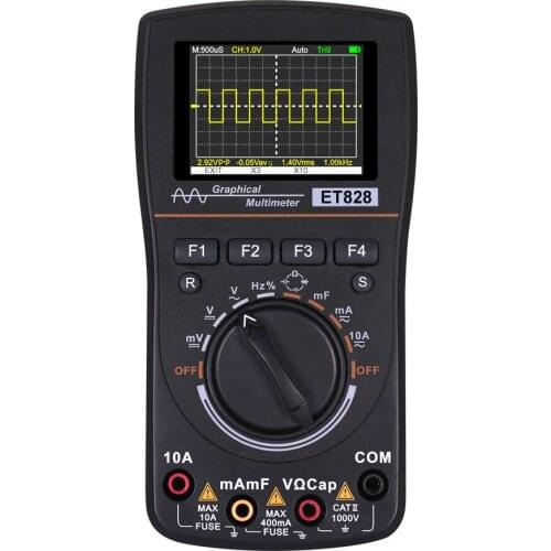 Intelligent Graphical Digital Oscilloscope Multimeter 2 in 1 with 2.4 Inches Color Screen 1MHz Bandwidth 2.5Msps Sampling Rate