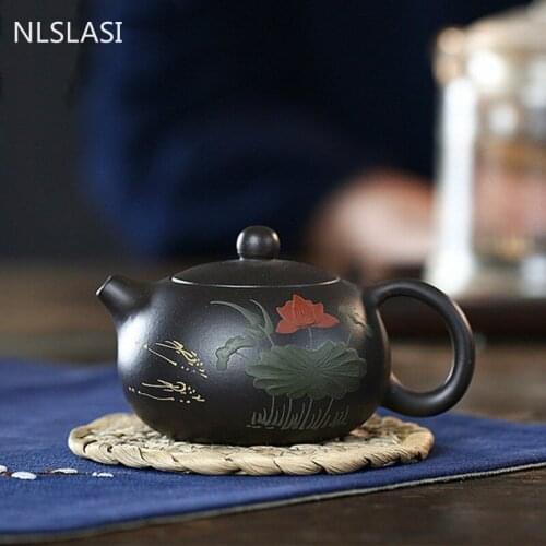 Yixing tea pot purple clay filter Xishi teapots Handmade beauty kettle Tea ceremony supplies Customized gifts Authentic 170ml