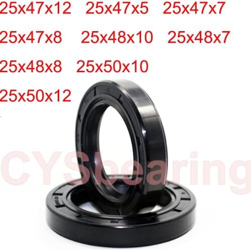 2Pcs Skeleton Oil Seal 25x47x12 25x47x5 25x47x7 25x47x8 25x48x10 25x48x8 25x50x10 25x50x12MM TC Nitrile NBR Gasket