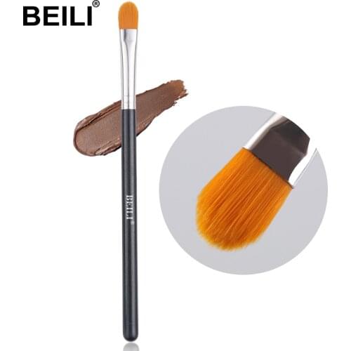 BEILI Natural Goat Hair Makeup Brushes Pink Eye Brush Rose Golden Black Concealer Eye Shadow Brow Eyeliner Single Makeup Brush