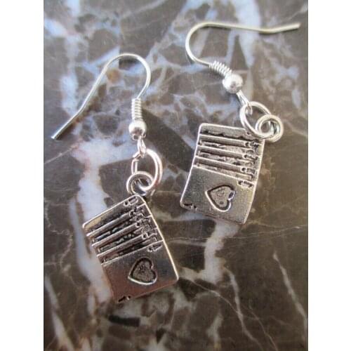 Hot ! Fashion Jewelry Earrings Playing cards Straight Flush Charm Drop Earrings Pendant Tibetan silver for woman gift 20pairs-26