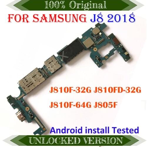 Full Unlocked Tested Good Logic Board For Samsung Galaxy J8 J800F J810F/DS J805F Motherboard Mainboard With Android System