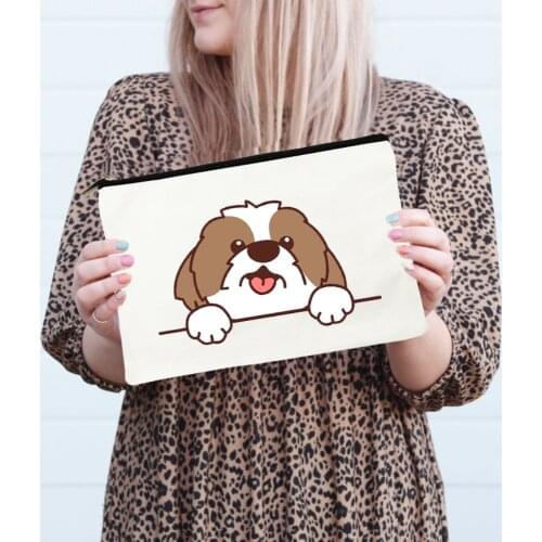 Cute Animal Print Cosmetic Cases Bag for Women Makeup Pouch Travel Zipper Popular Ladies Lipstick Storage Pencil Bag Best Gift