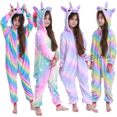 Sleepwear Kids Girls Pajamas Boys Animal Rainbow Unicorn Cartoon Pijamas Unicorn Clothing Girls Sleepwear Pajamas For Children