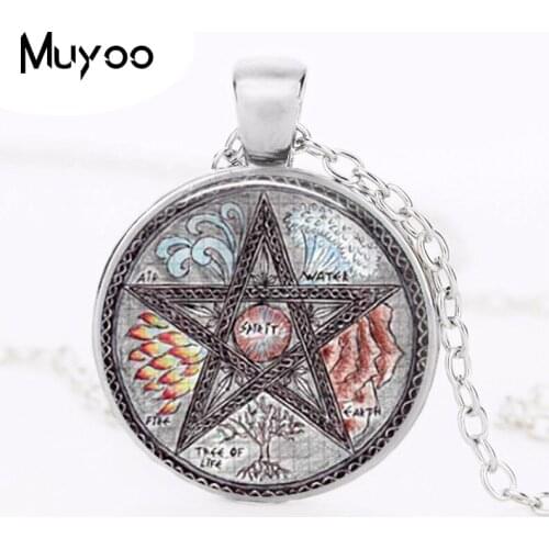 Personality Time gem necklace pentagram witchcraft glass pendant necklace charm necklaces hidden charms jewelry pendants HZ1