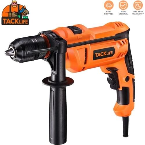 TACKLIFE PID05A Hammer Drill 7.5Amp Corded Drill With 3000RPM Variable Speed Electric Demolition Hammer Impact Drill