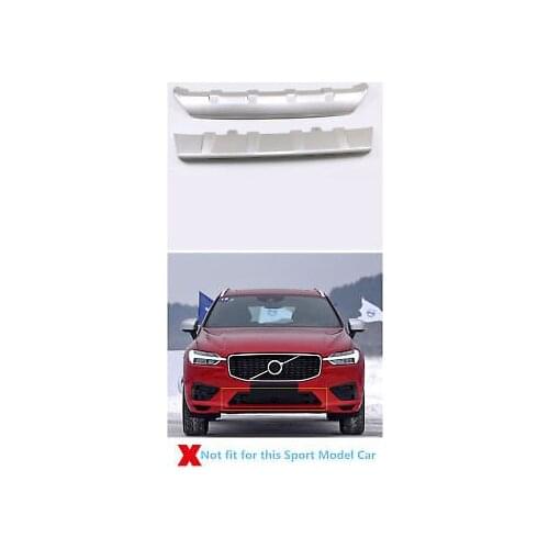 Plastic Front + Rear Bumper Protector Skid Plate 2pcs For Volvo XC60 2018-2019
