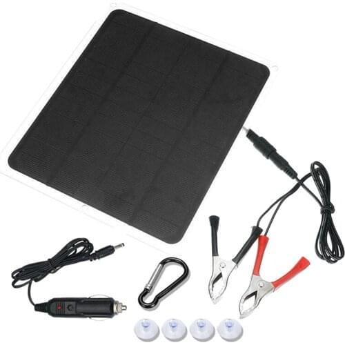 5W 12V Solar Panel Portable Outdoor Monocrystalline Cell Phone Solar Car Charger Power Generation Photovoltaic Module