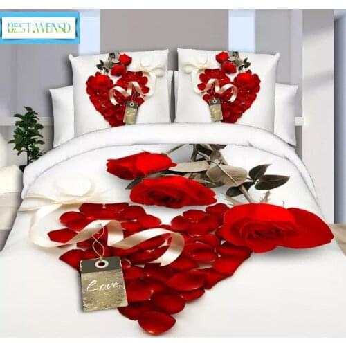 Bedclothes Luxury Jacquard Bedclothes 3d Rose Wedding Flat Bed Linen 100% Microfibre Bedding Set Duvet Cover Housse De Couette