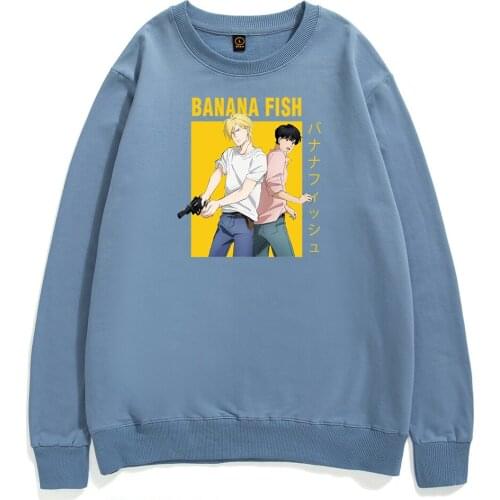 Harajuku Banana Fish Pullovers Ash Lynx Eiji Okumura Hoodies Men Japan Yaoi Anime Mens Sweatshirts 2021 Autumn Cotton Clothes