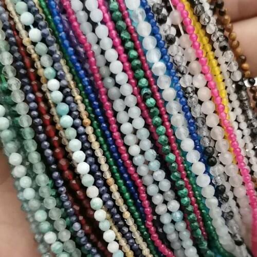 Natural Garnet Turquois Crystal Agates Jaspers Round Loose Beads For Jewelry Making DIY Bracelet Accessories 15'' 2mm 3mm 4mm