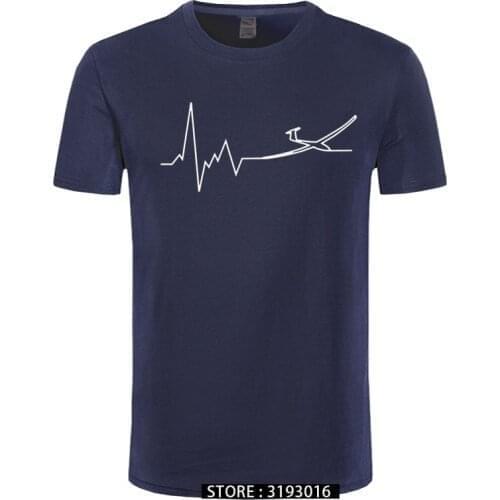 Heartbeat Glider Summer Style Casual Tshirts O Neck Short Sleeve Mens T-Shirt Christmas Day Camisas Hombre Droshipping