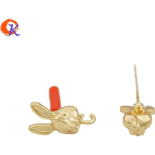 Cordial Design 100Pcs 9*15MM Earrings Stud/Jewelry Accessories/Rabbit Shape/Hand Made/DIY Jewelry Making/Earring Findings