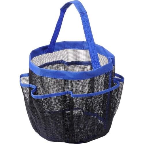 Shower Mesh Basket Bag 8 Pocket Quick Dry Breathable Caddy Tote Bathroom Dorm CA