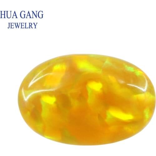 FI09 Opal Loose Stones Oval Shape Base Cabochon Created Opal Beads Semi-Precious Stones For Jewelry Making 3x5mm-10x14mmmm
