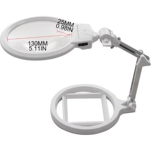 Foldable 5X Magnifying Glass Multi-functional Desktop Embroidery Loupe Magnifier 875F