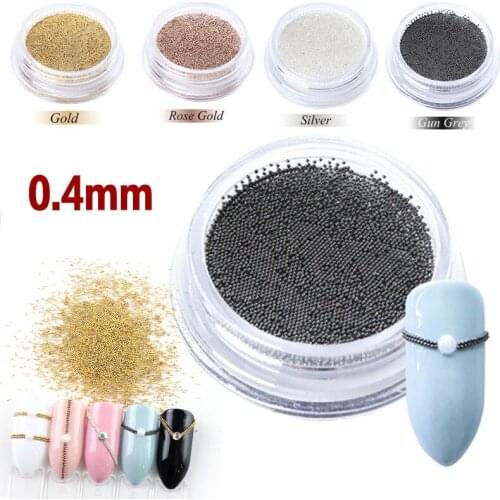 Stylish 0.4mm 3D Mini Steel Beads Nail Art Balls Decorations Mini Small Caviar DIY Charms Stud Manicure Accessory Nail Tools
