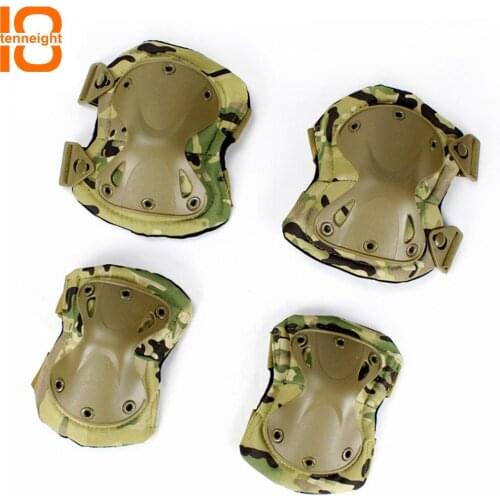TENNEIGHT Outdoors military tactical knee pads & elbow pads set CS sports hunting paintball shooting protective gear
