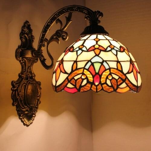 Tiffany fashion European style wall lamp Baroque Bohemia mirror light rustic bed-lighting lamps