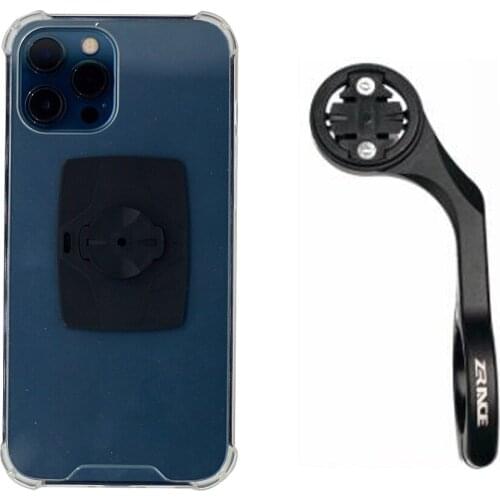 Bicycle Phone Holder with Quick Mount Case for iphone 11 pro XsMax 8 aluminum bracket Bike Mount transparent PC Shockproof phone