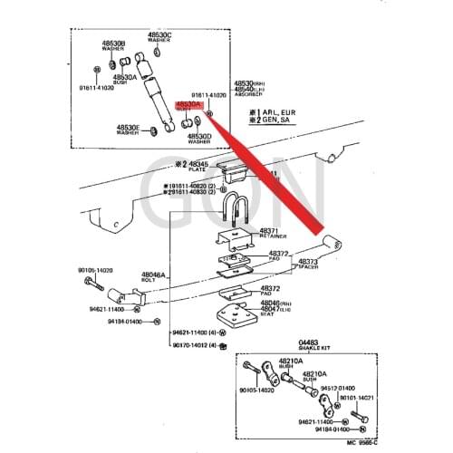 Bushing (for rear shock absorber) 2004-Toy ota HIA CEG RAN VIA COA ST ER rear shock absorber bushing rear shock absorber bushing