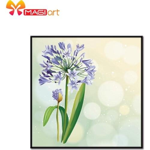 Cross stitch kits Embroidery needlework sets 11CT water soluble canvas patterns 14CT Floral style lotus-NCMF202