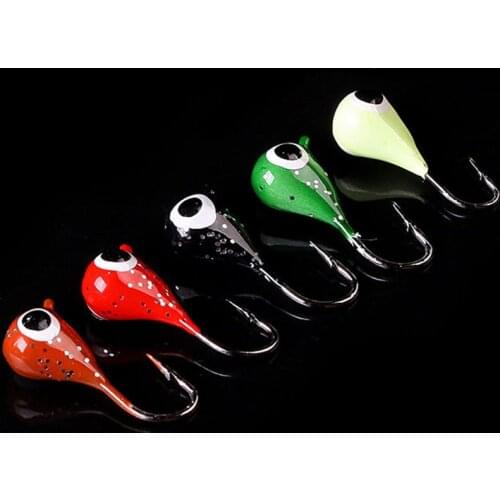 WALK FISH 5PCS/Lot Ice Winter Ice Fishing Lure 19mm 2.1g Exposed Mini head Hook Jigs Bait Fishing Hooks Artificial Bait Fishing