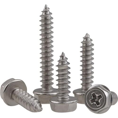 Wkooa Flange Hex Self Tapping Screws Stainless Steel 304