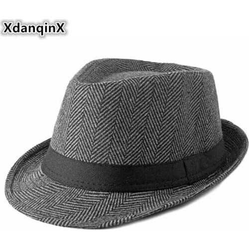 XdanqinX 2019 New Autumn Winter Elegant Womens Fedoras Hat Gentleman British Middle-aged Mens Jazz Hats Brands Dads Cap